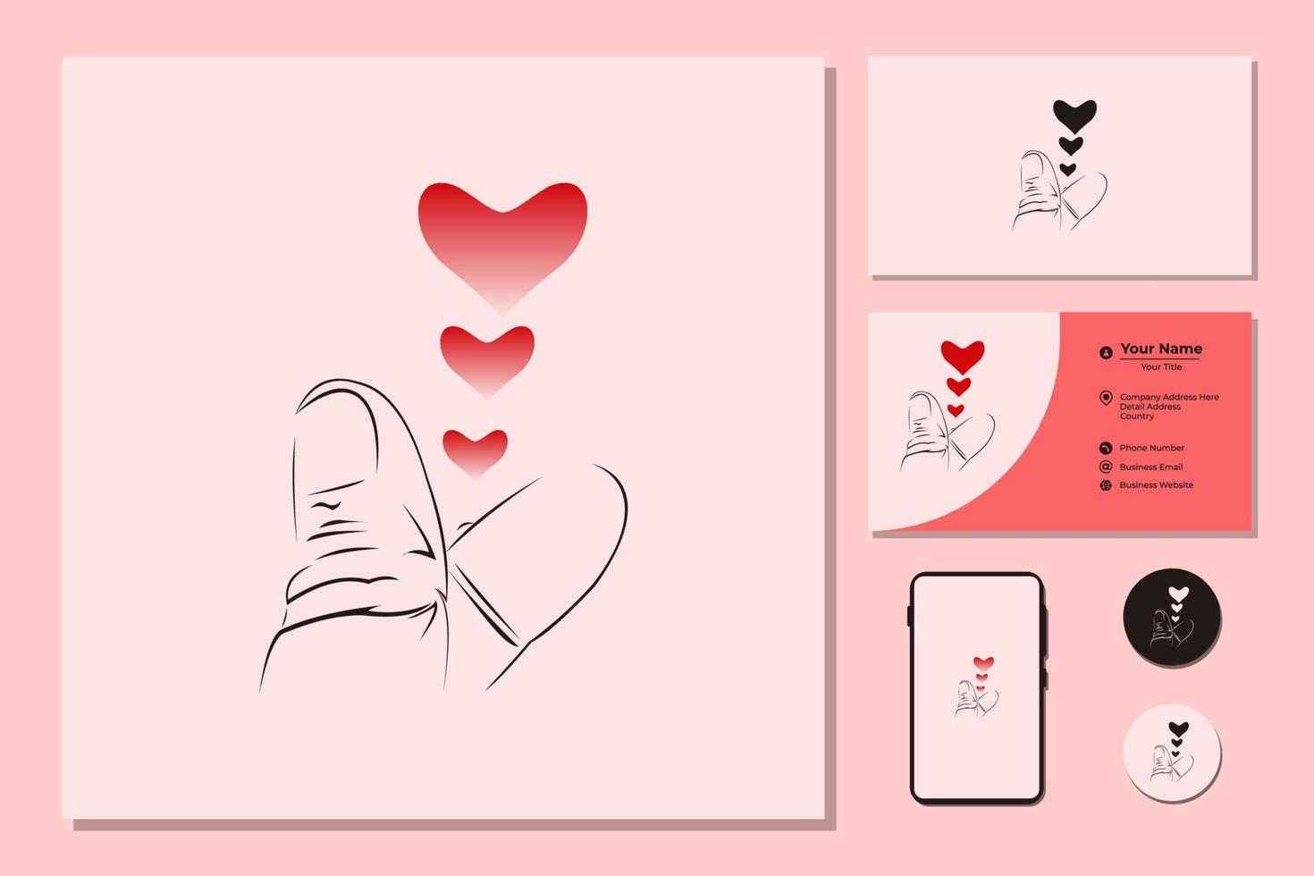 Finger code silhouette about love vector