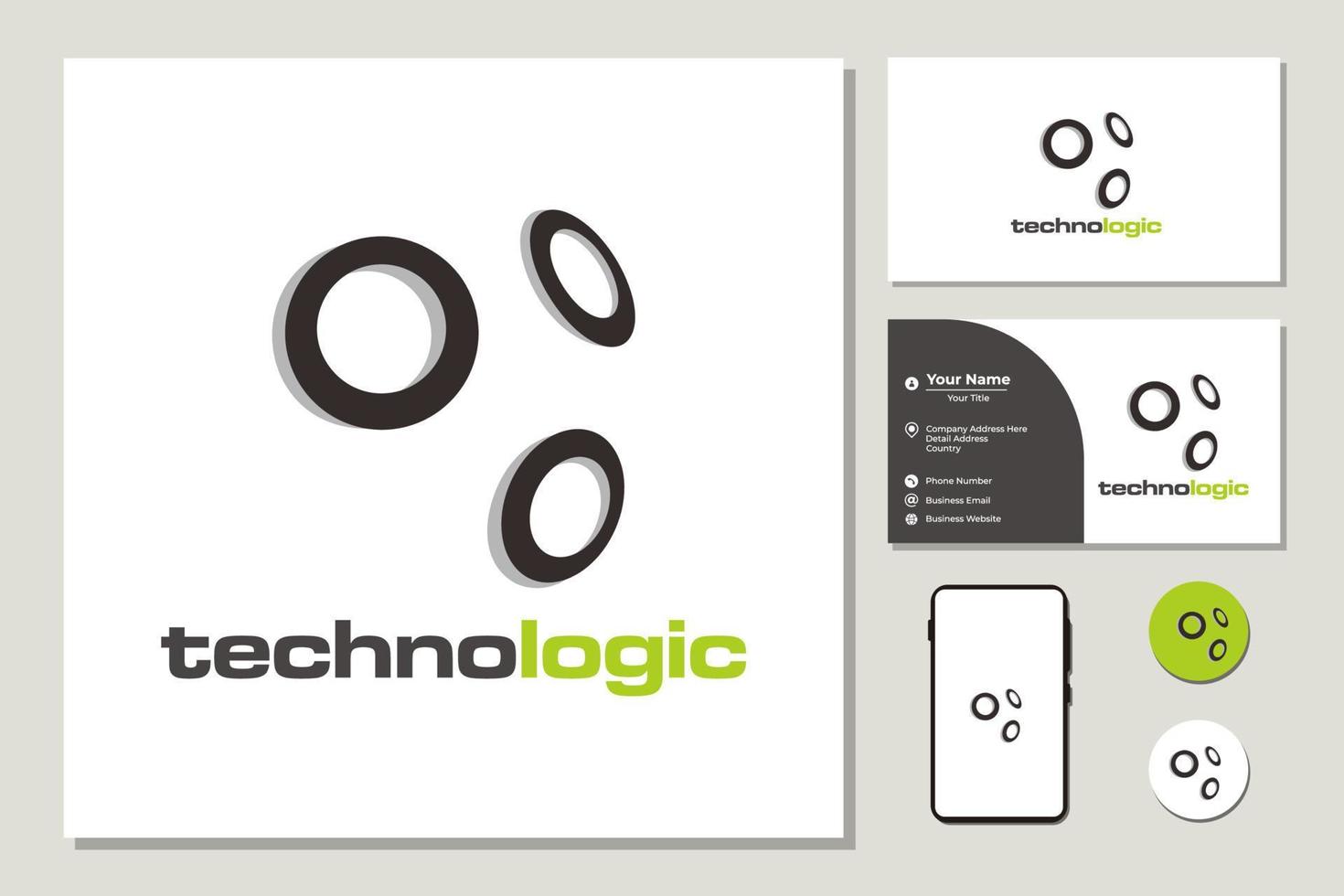 Continuous circle for the logo about technology vector