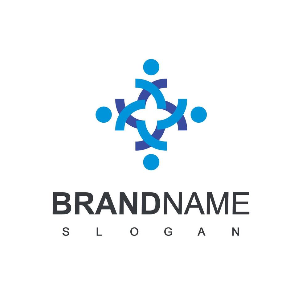 People Logo Vector In Isolated White Background