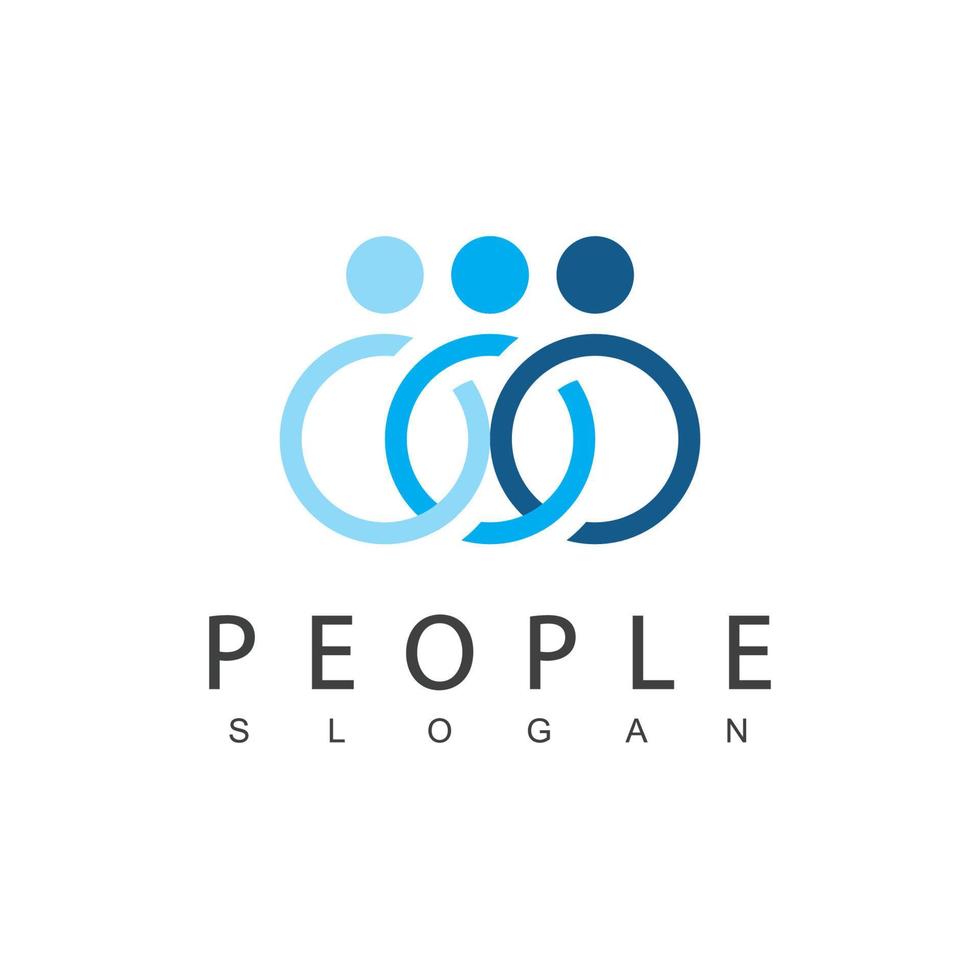 People Logo Vector In Isolated White Background