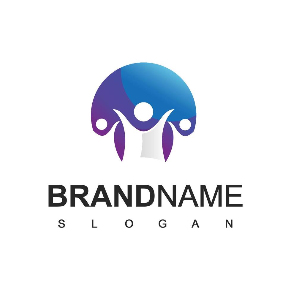 People Logo, Teamwork And Society Symbol vector