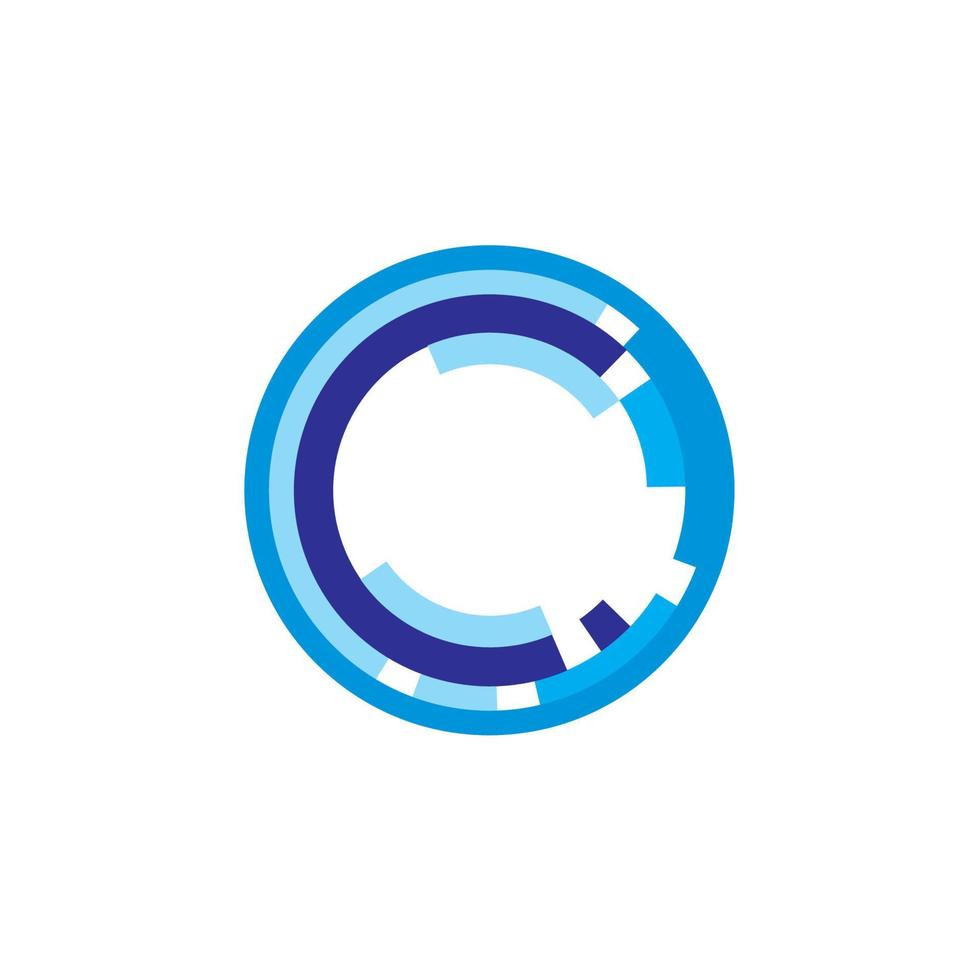 plantilla de diseño de logotipo de tecnología de círculo vector