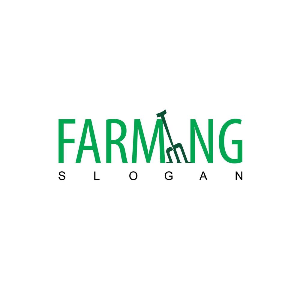 logotipo de la granja con el símbolo del tridente vector