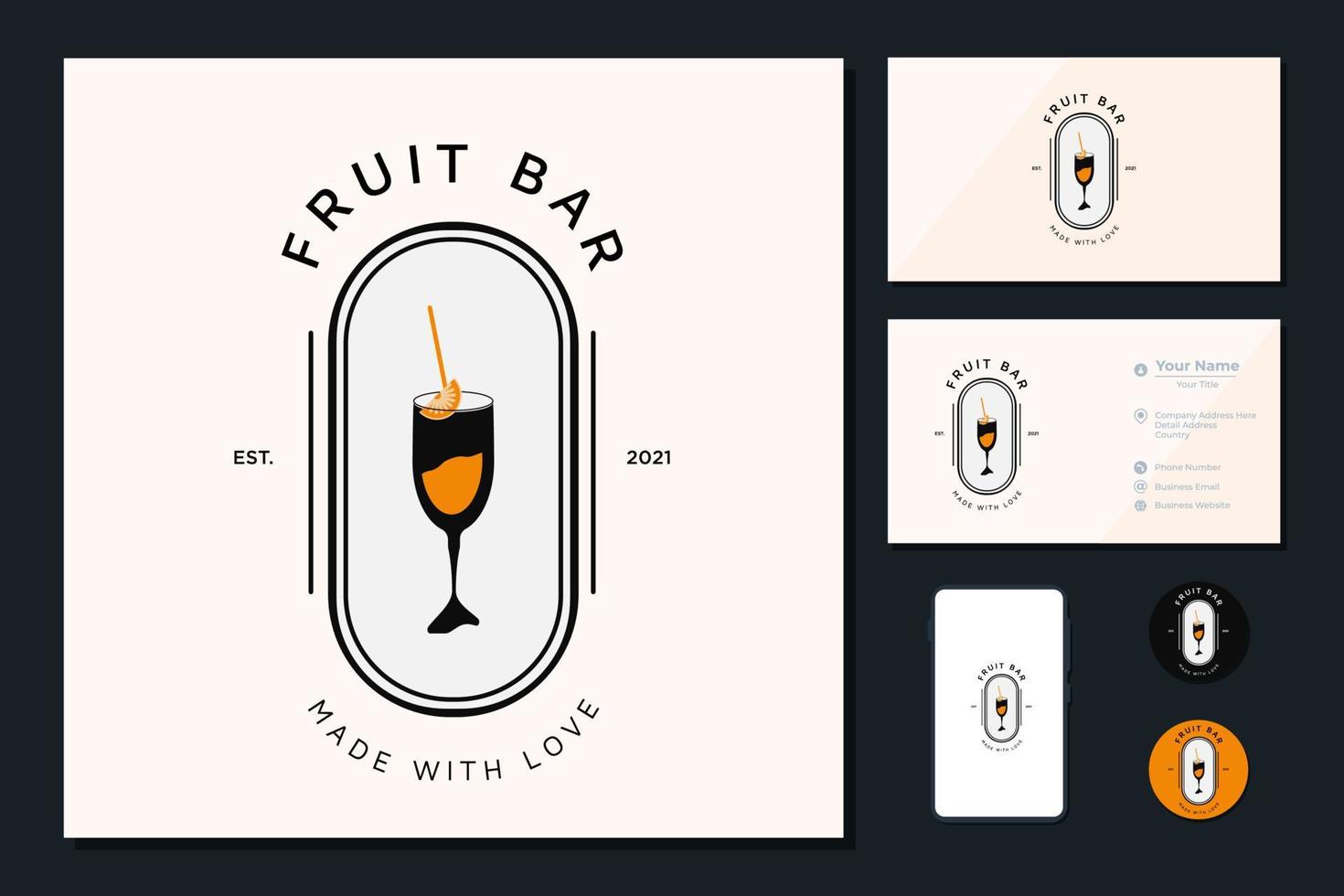 Cocktail concept vector logo design