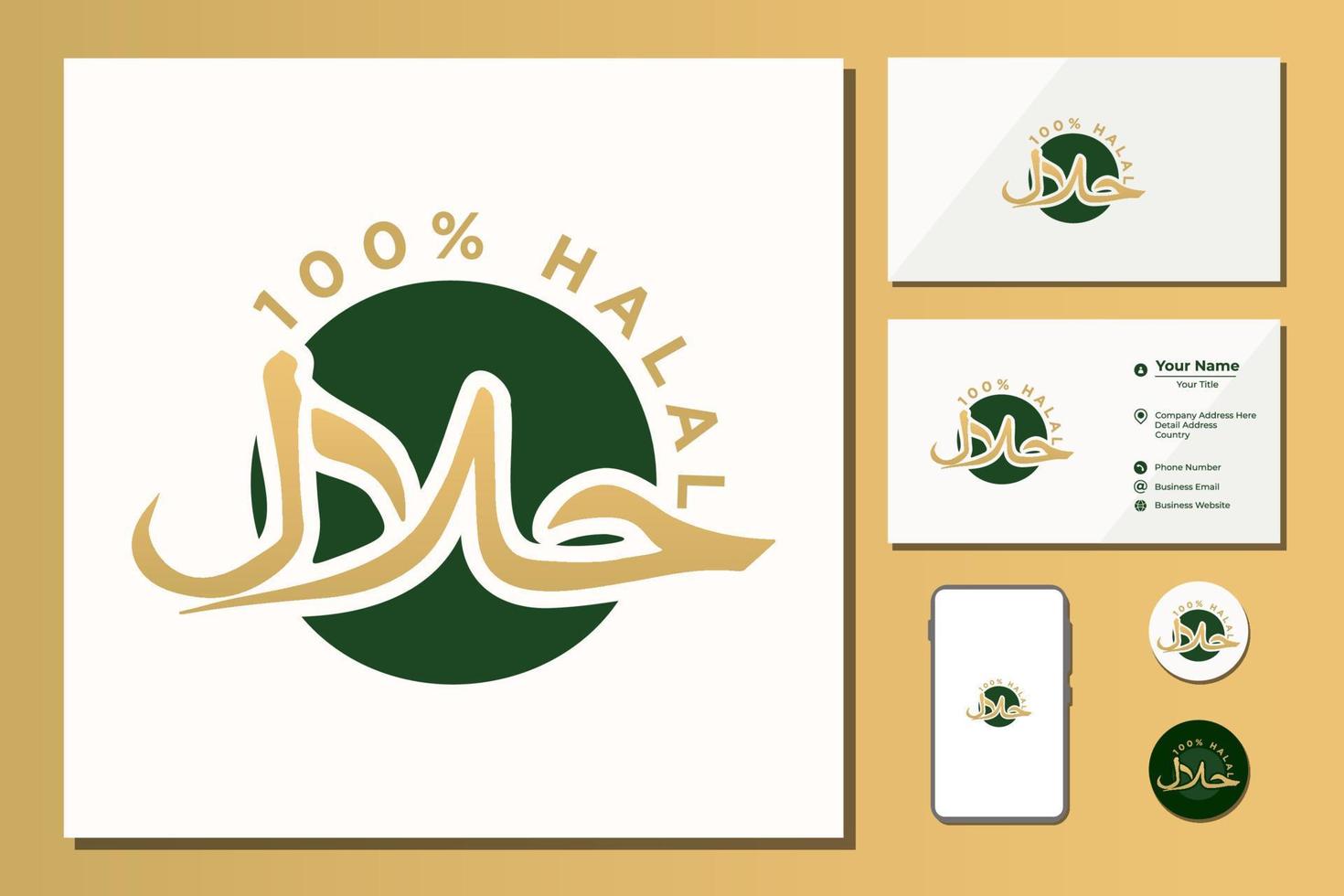 Illustration vector 100 percent halal certified