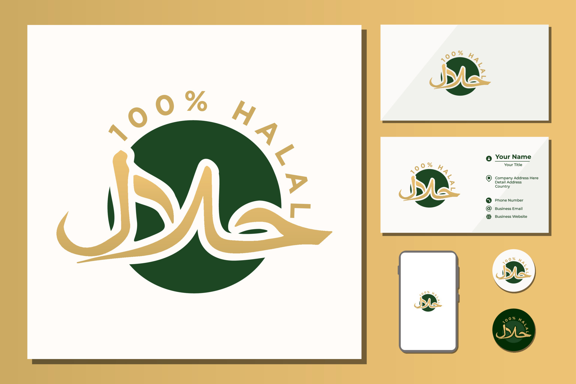 Illustration vector 100 percent halal certified 7529165 Vector Art at