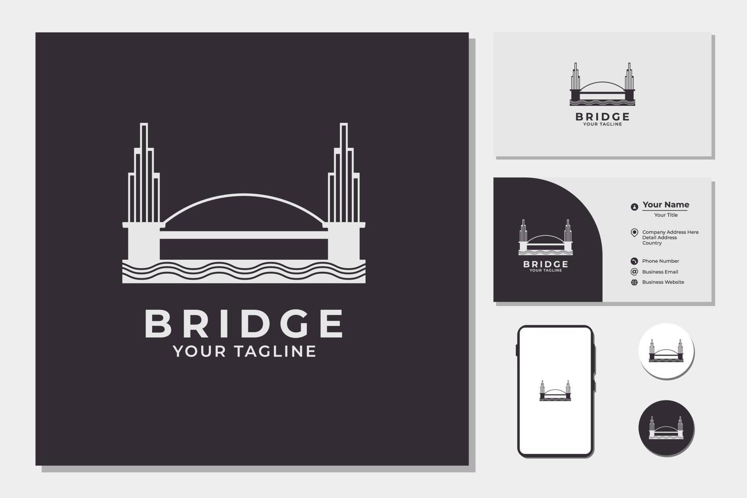 Bridge ilustration logo vector template