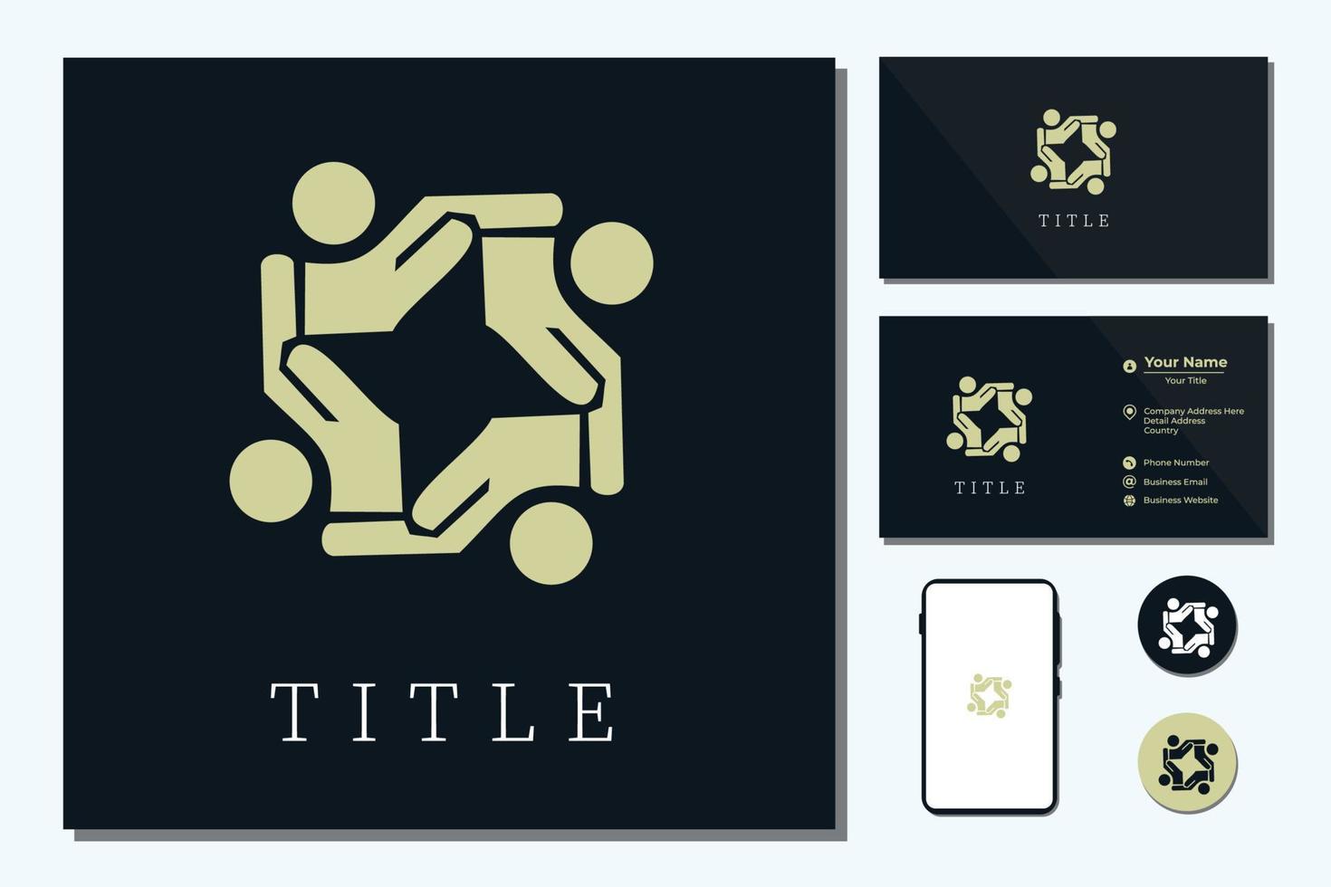 People connectivity logo design inspiration vector