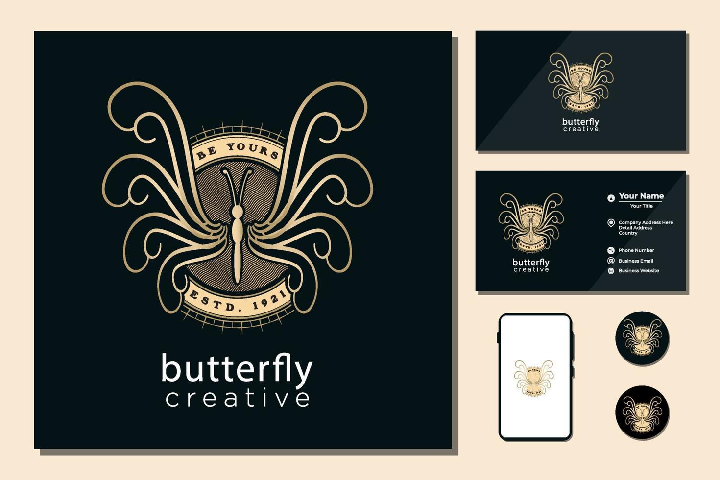 Beauty Butterfly Logo Design Inspiration vector