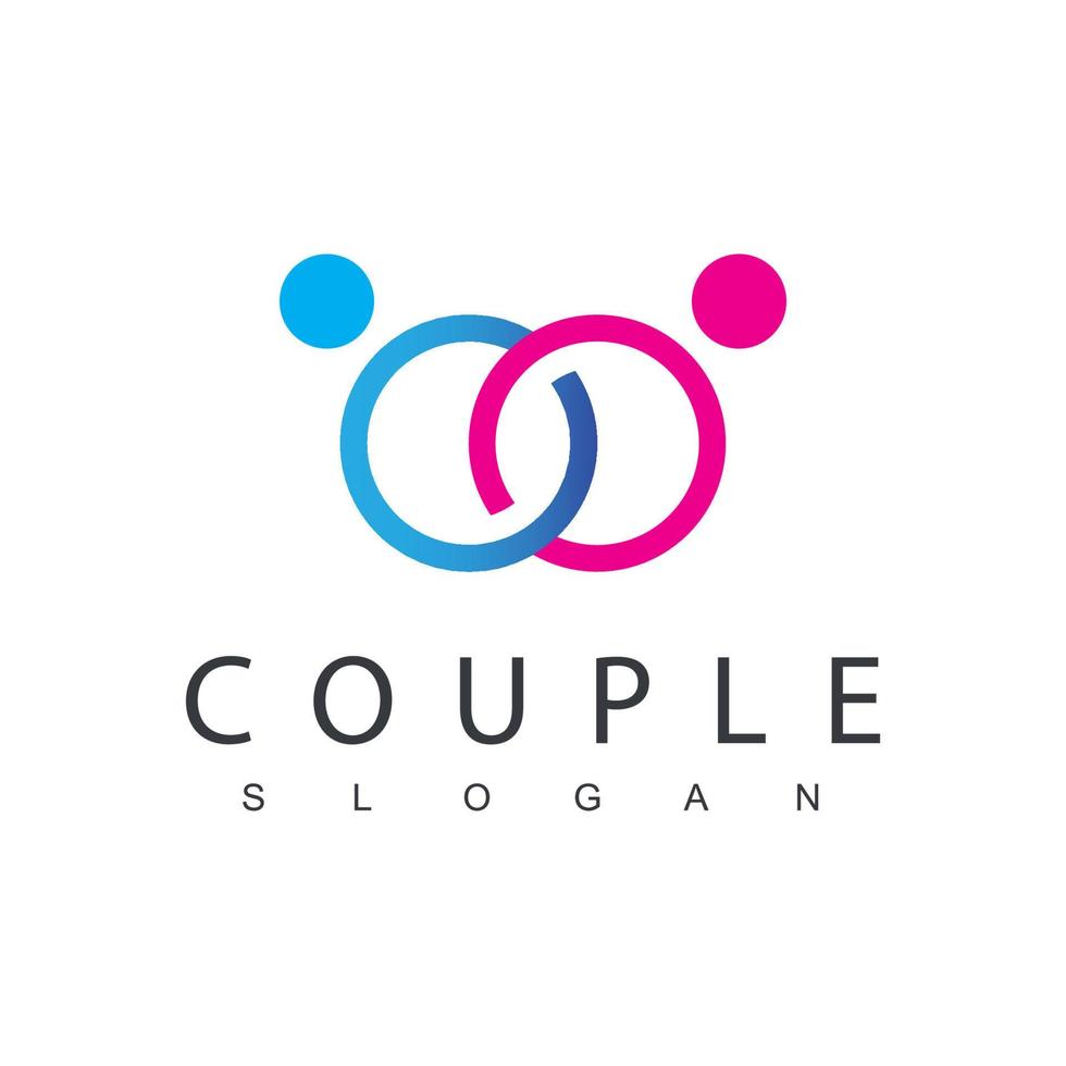 People Couple Logo Design Template vector