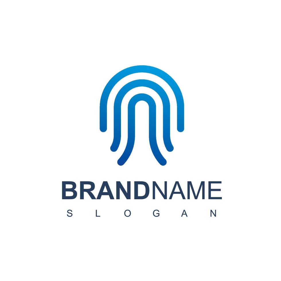Secure Logo With Fingerprint Symbol vector