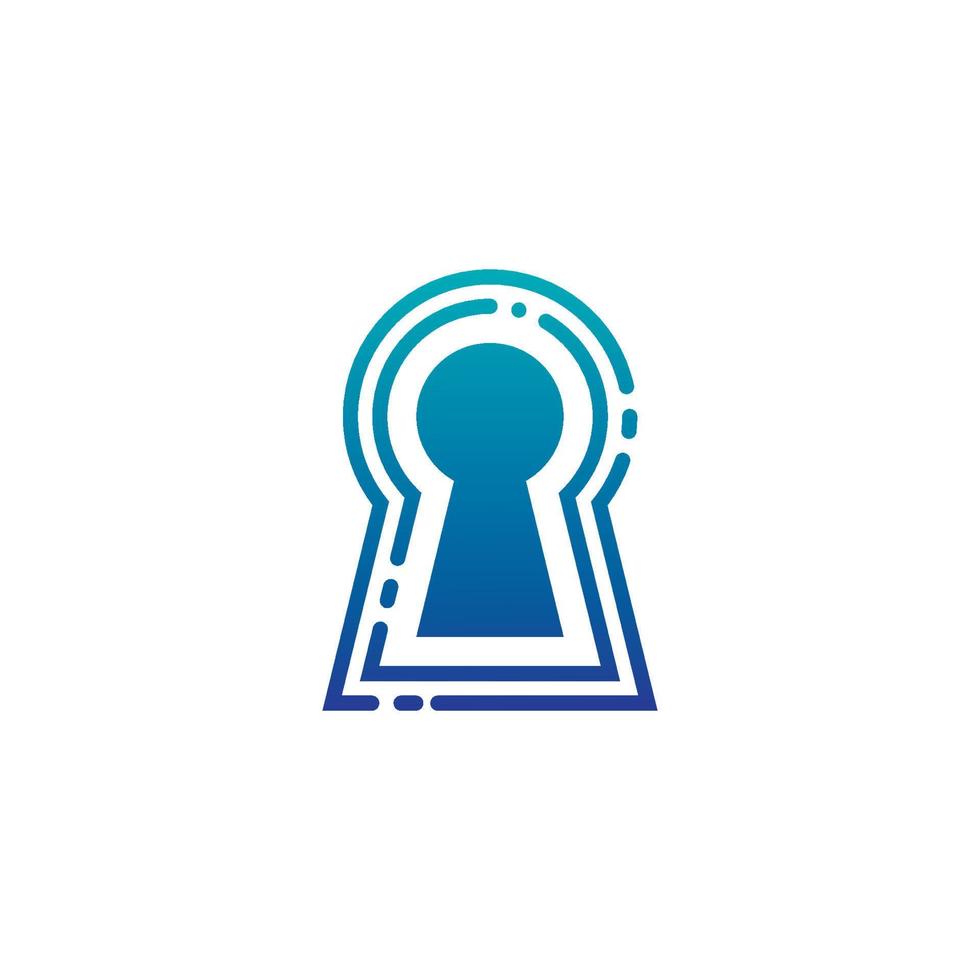 logotipo seguro con orificio para llave y símbolo de huella dactilar vector