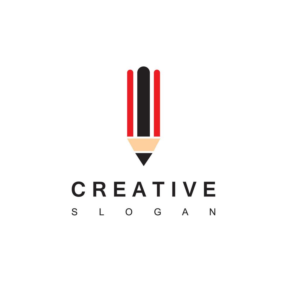 plantilla de diseño de logotipo de lápiz creativo vector