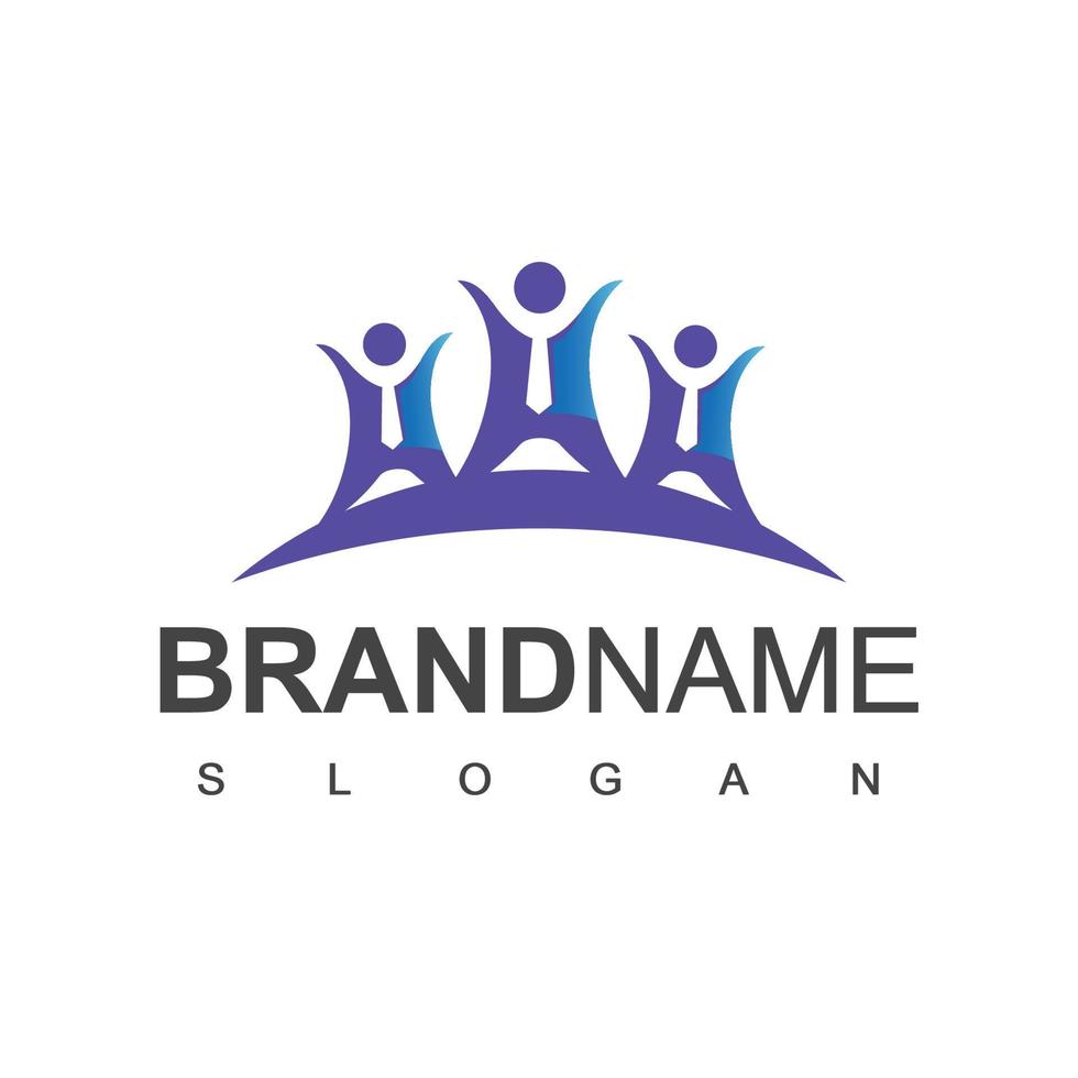 People Logo, Teamwork And Society Symbol vector