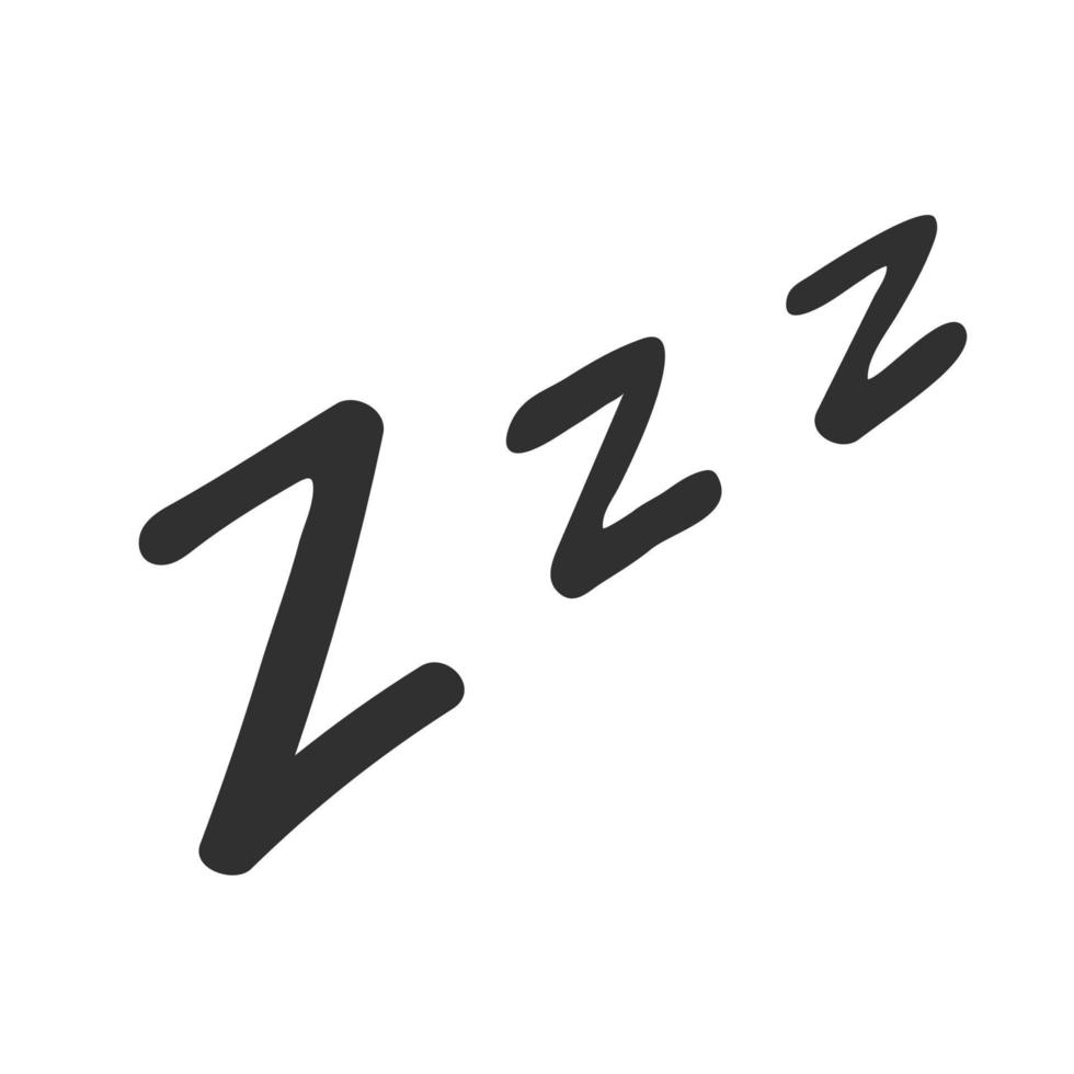 zzz dormir signo letras aisladas sobre fondo blanco vector