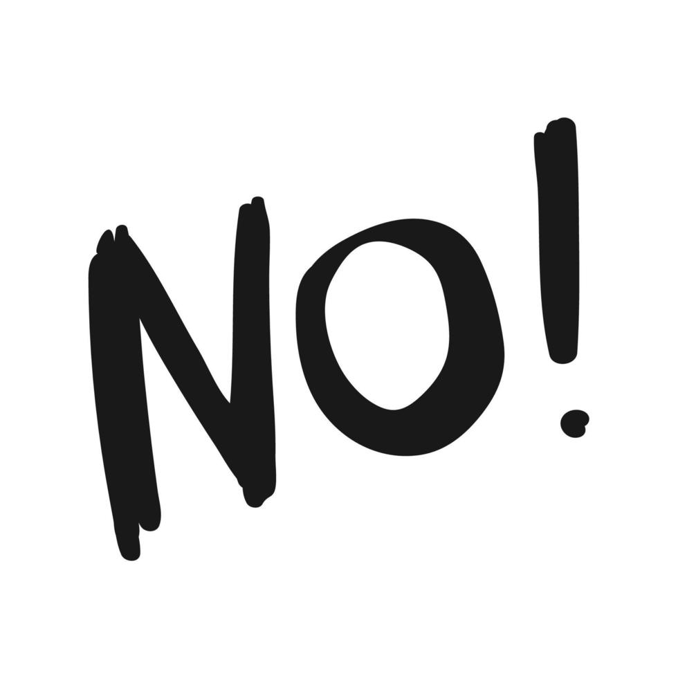 No Sign Lettering isolated on white background vector