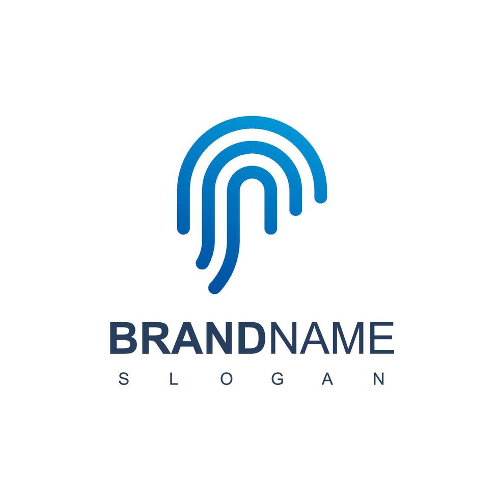 Secure Logo With Fingerprint Symbol vector