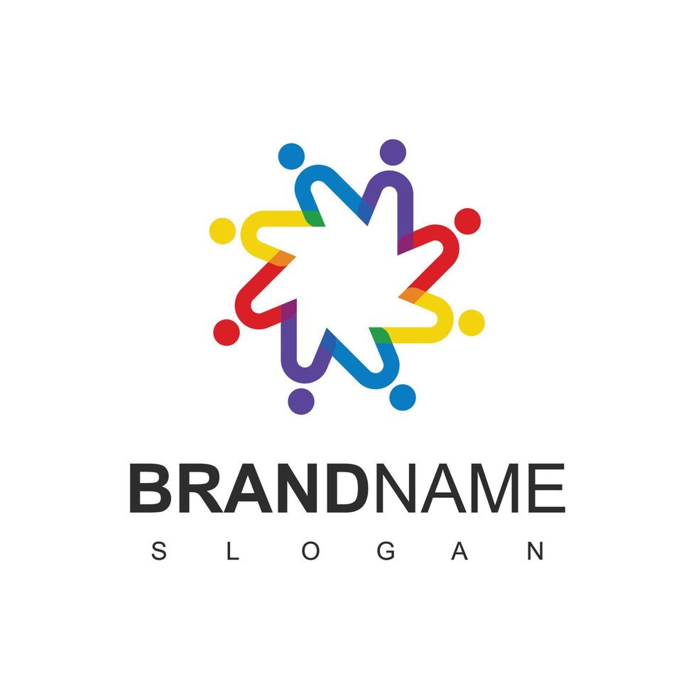Flat People Logo Vector In Isolated White Background