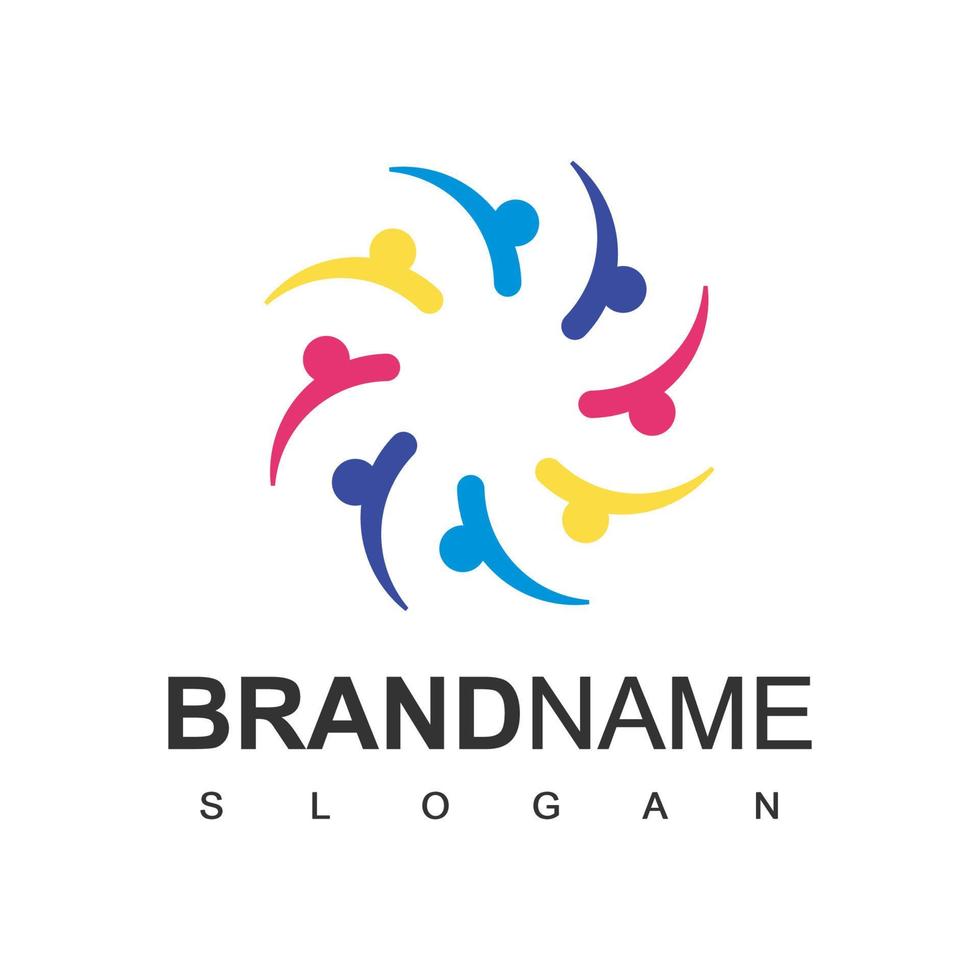 Flat People Logo Vector In Isolated White Background