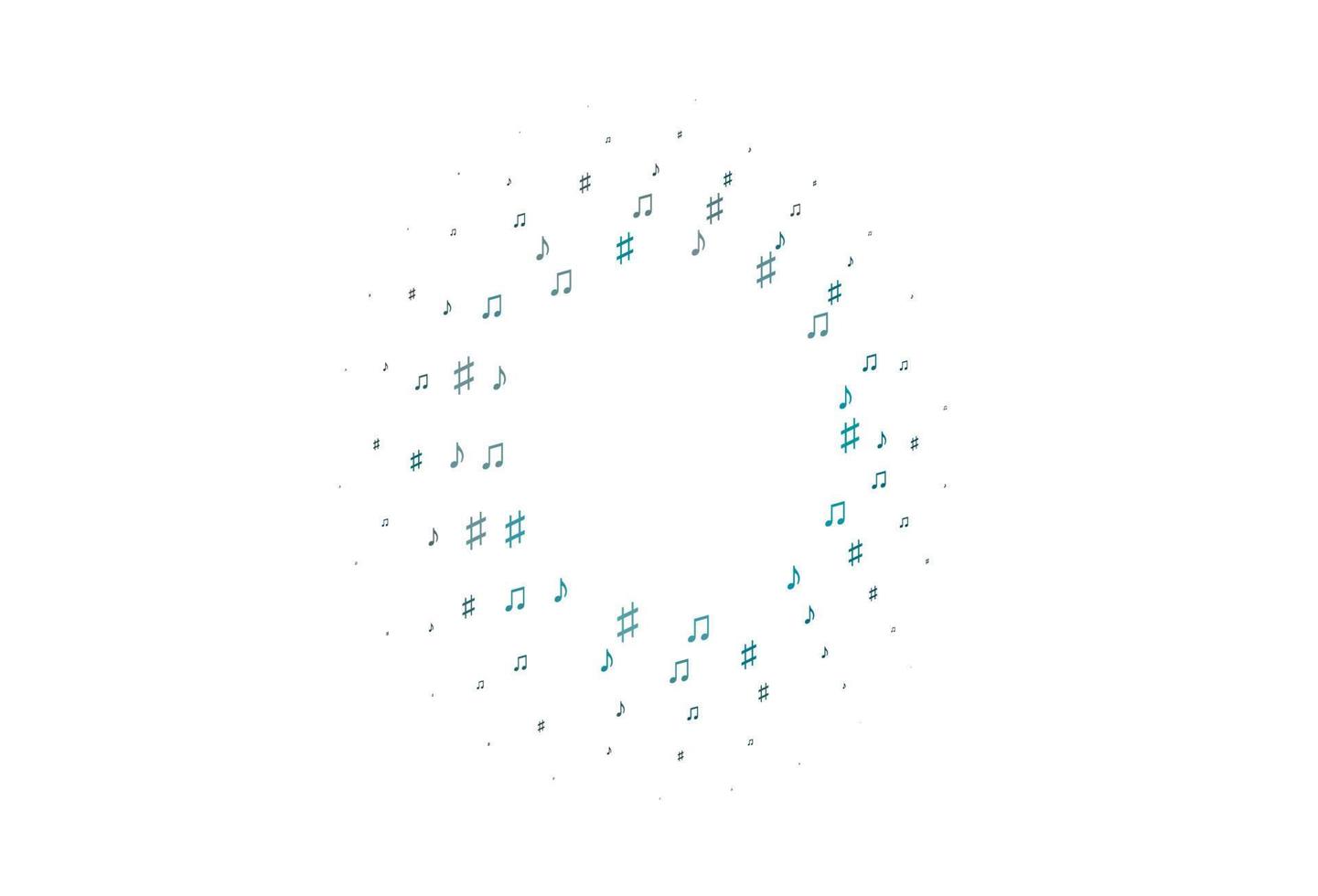plantilla de vector azul claro con símbolos musicales.