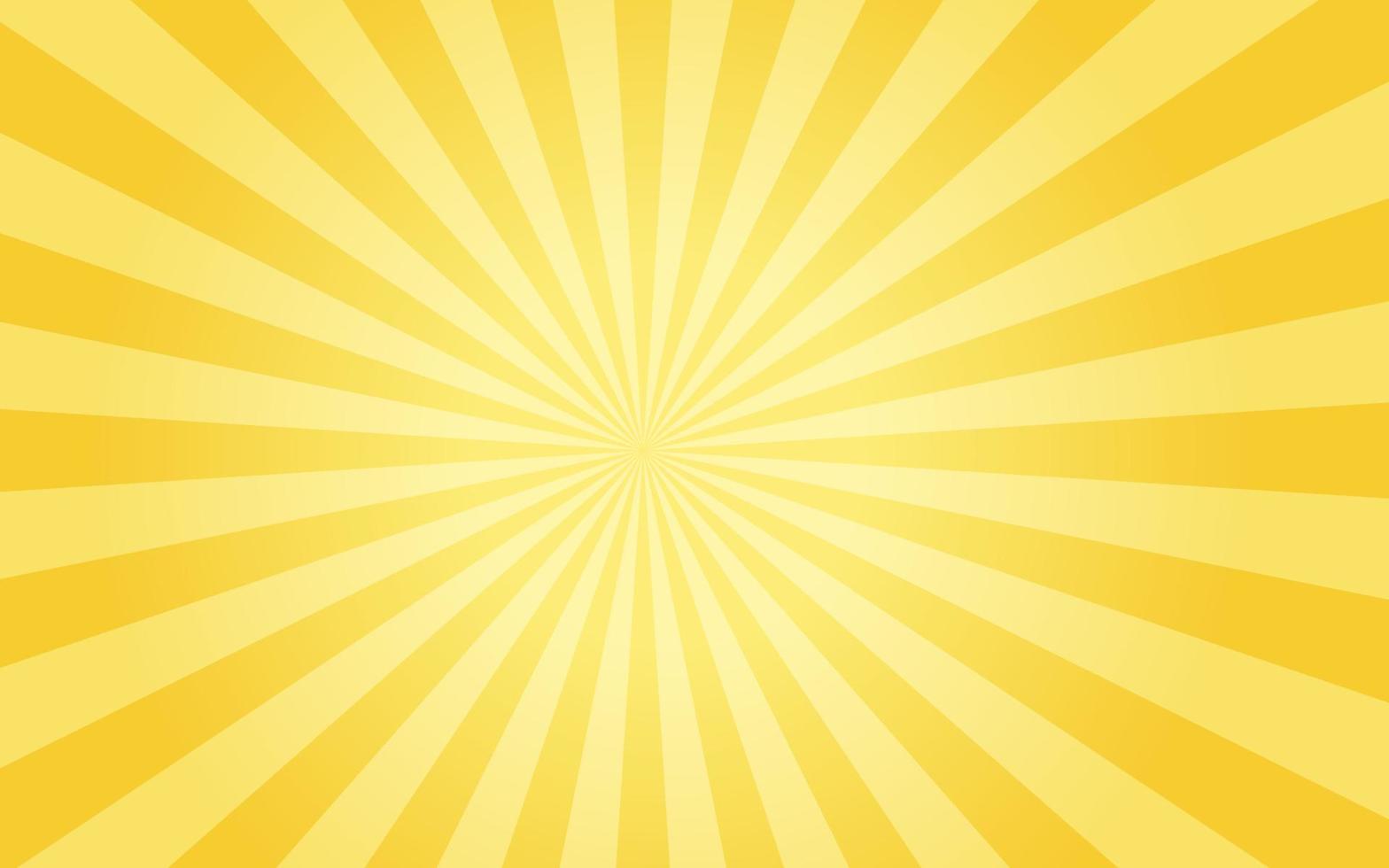 rayos de sol estilo vintage retro sobre fondo amarillo, fondo de patrón de rayos de sol. ilustración vectorial de verano vector