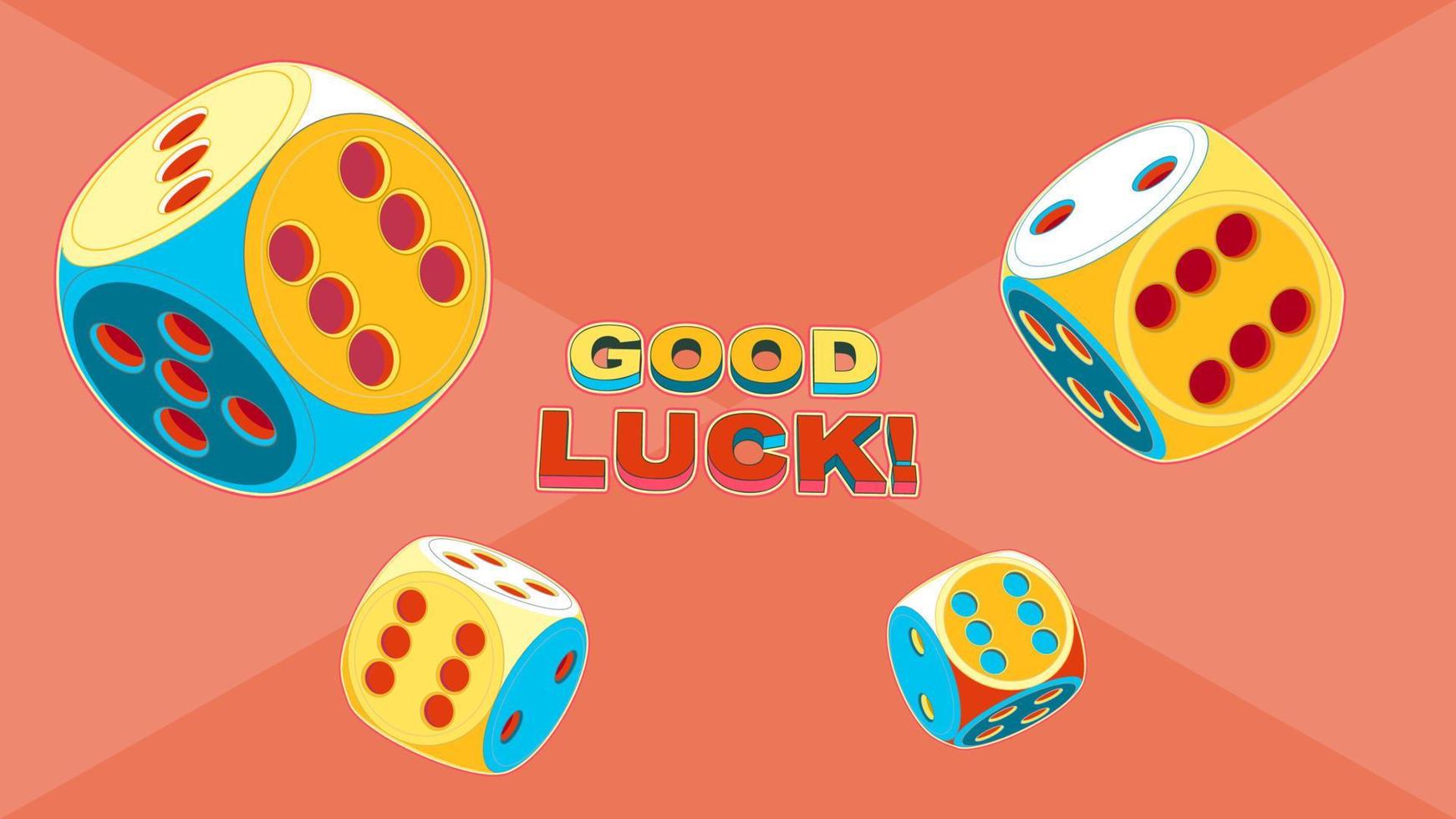 Pop Art banner of rolling lucky dice double six 6x6 vector