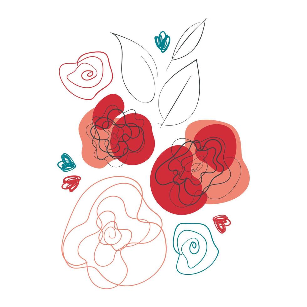 ramo de flores de amapola silvestre vector