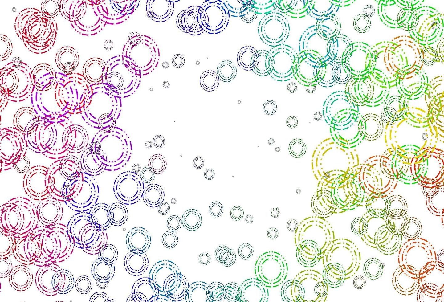 Fondo de vector de arco iris multicolor claro con burbujas.