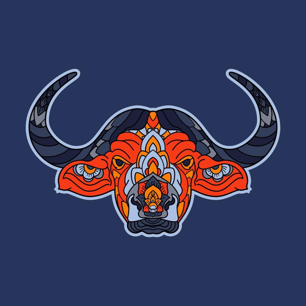 Buffalo head aka symbol Lunar Year vector