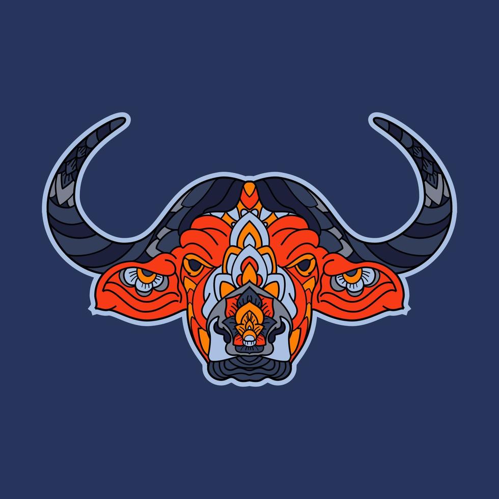 Buffalo head aka symbol Lunar Year vector