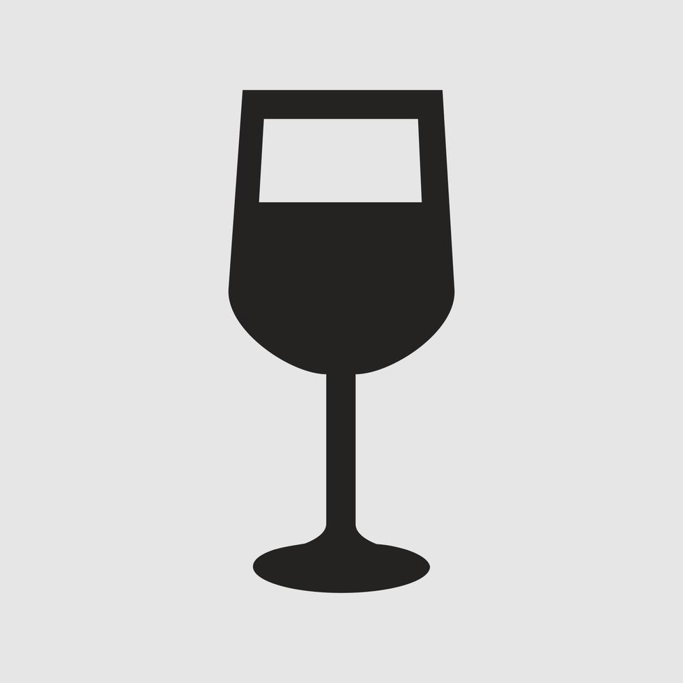 illustration of wine glass icon, restaurant, hotel. vector