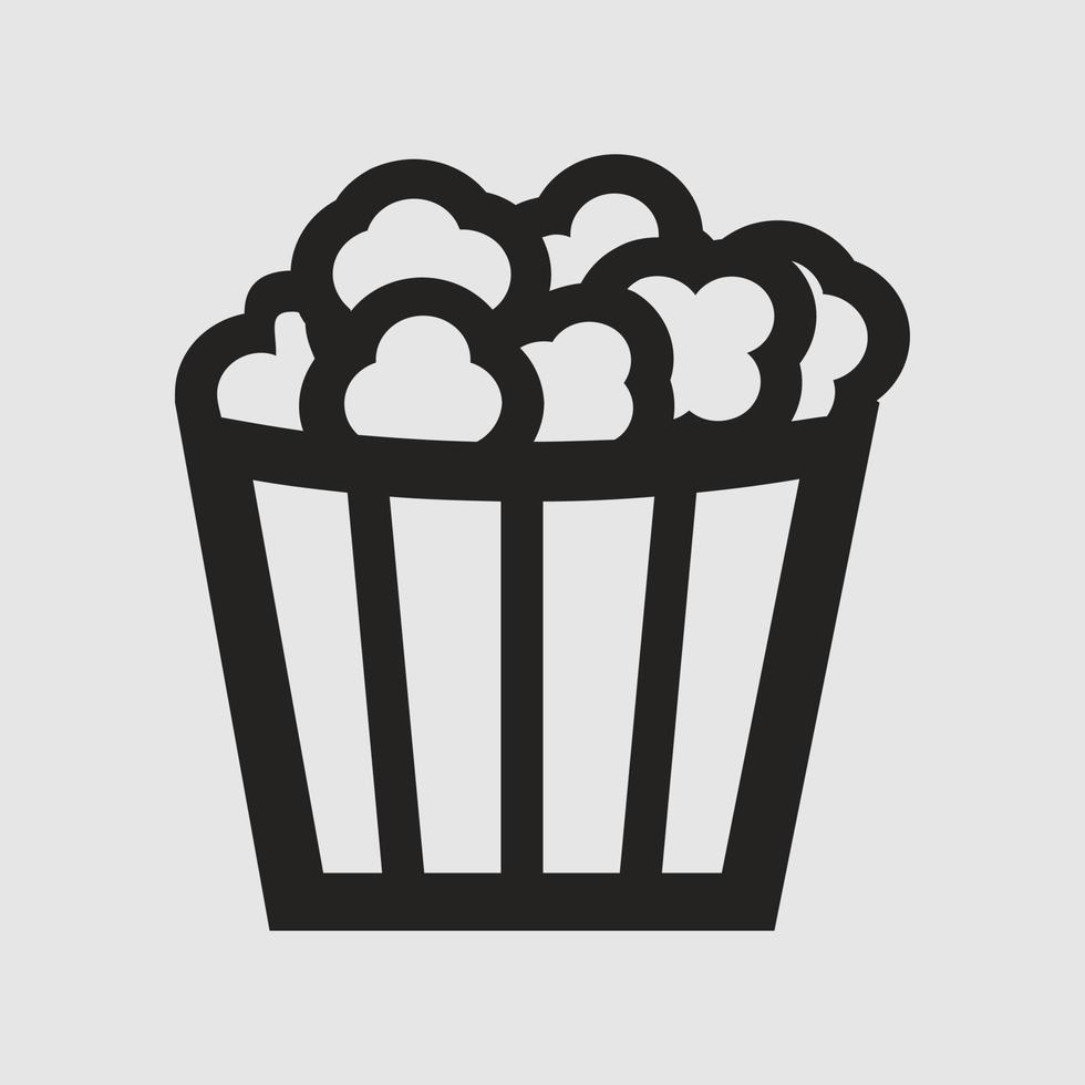 ilustración de icono de palomitas de maíz, comida de cine. vector