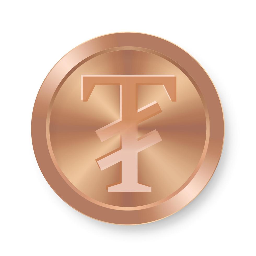 moneda de bronce de togrog concepto de moneda web de internet vector