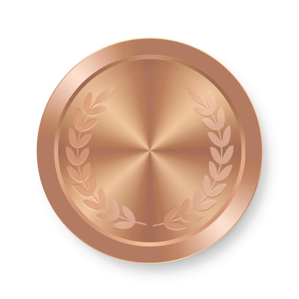 Bronze award sport medal for winners Third place trophy vector