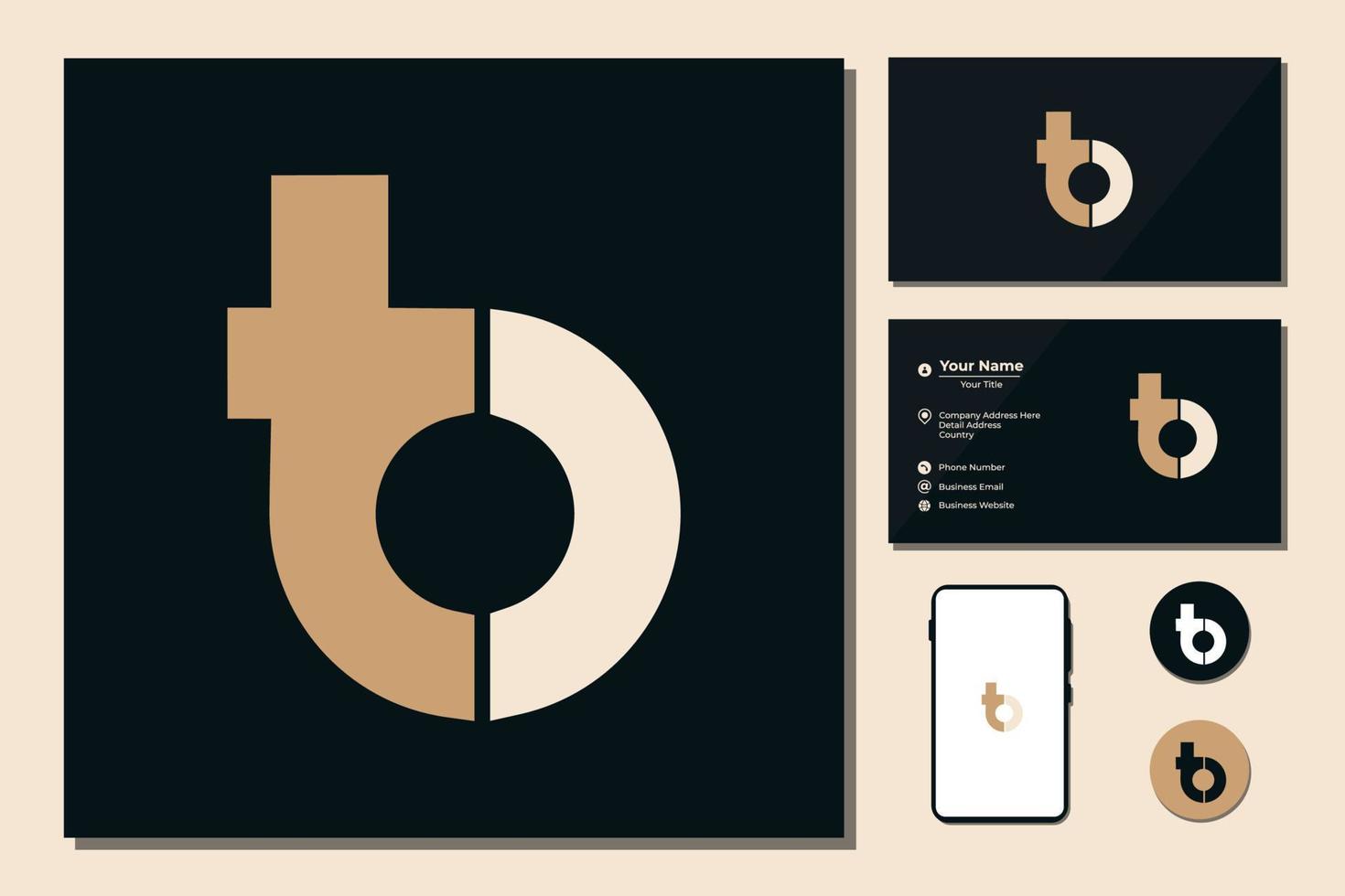 Letter t and b for logo vector