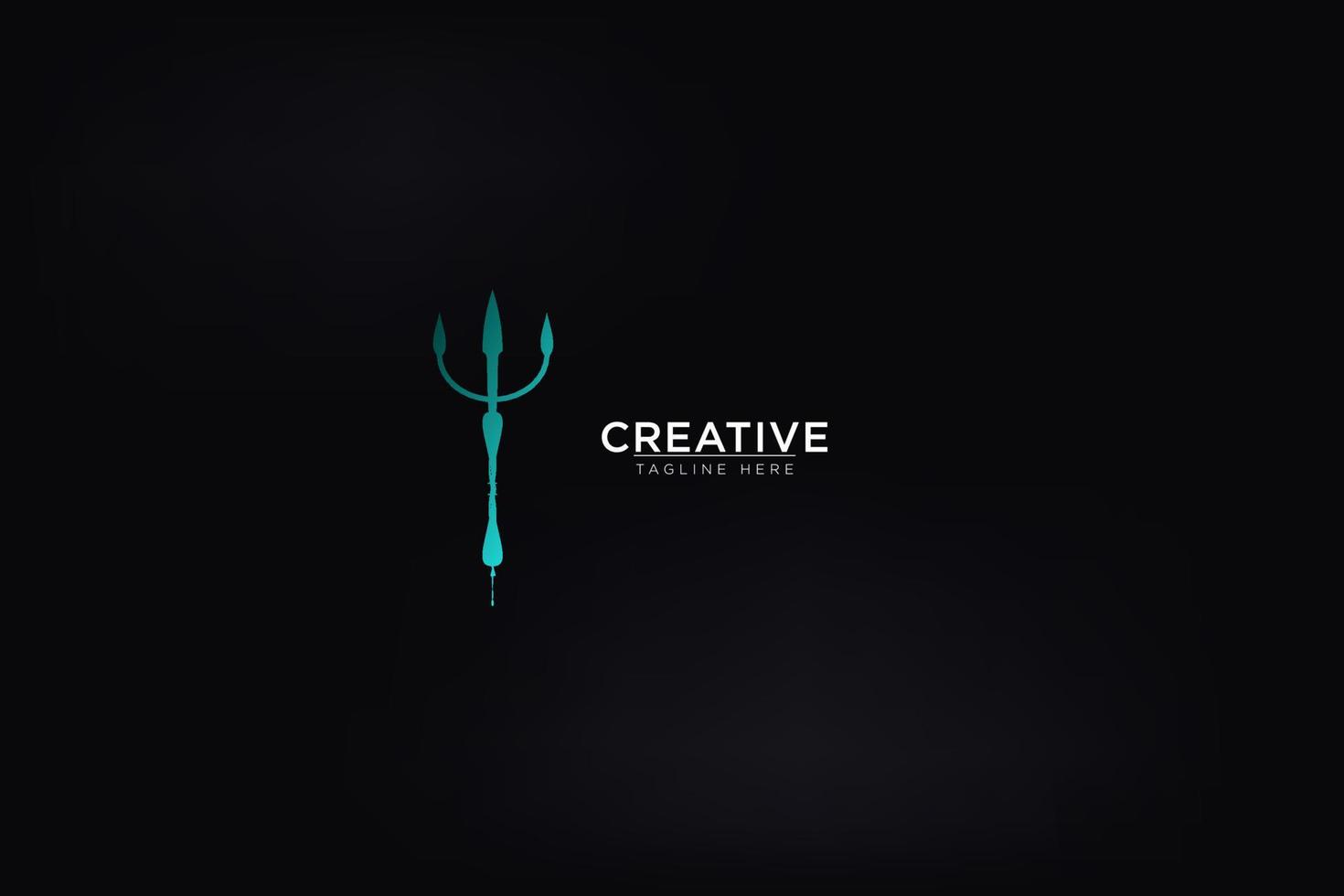 Vintage Trident Spear of Poseidon Neptune God Triton King logo design vector
