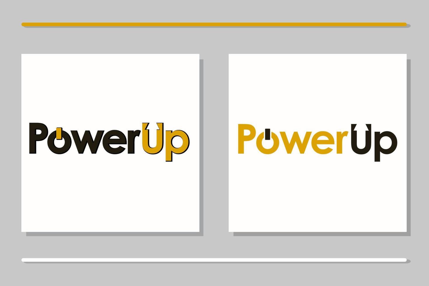 Smart Clever Unique Logo design POWER UP logo with Arrow as Negative Space vector