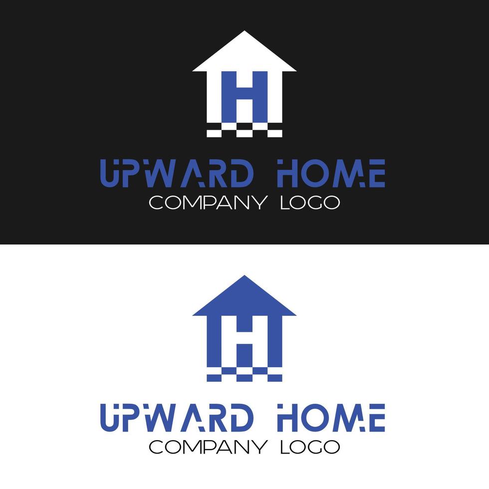 Simple house with letter H for home contractor identity and real estate logo design vector