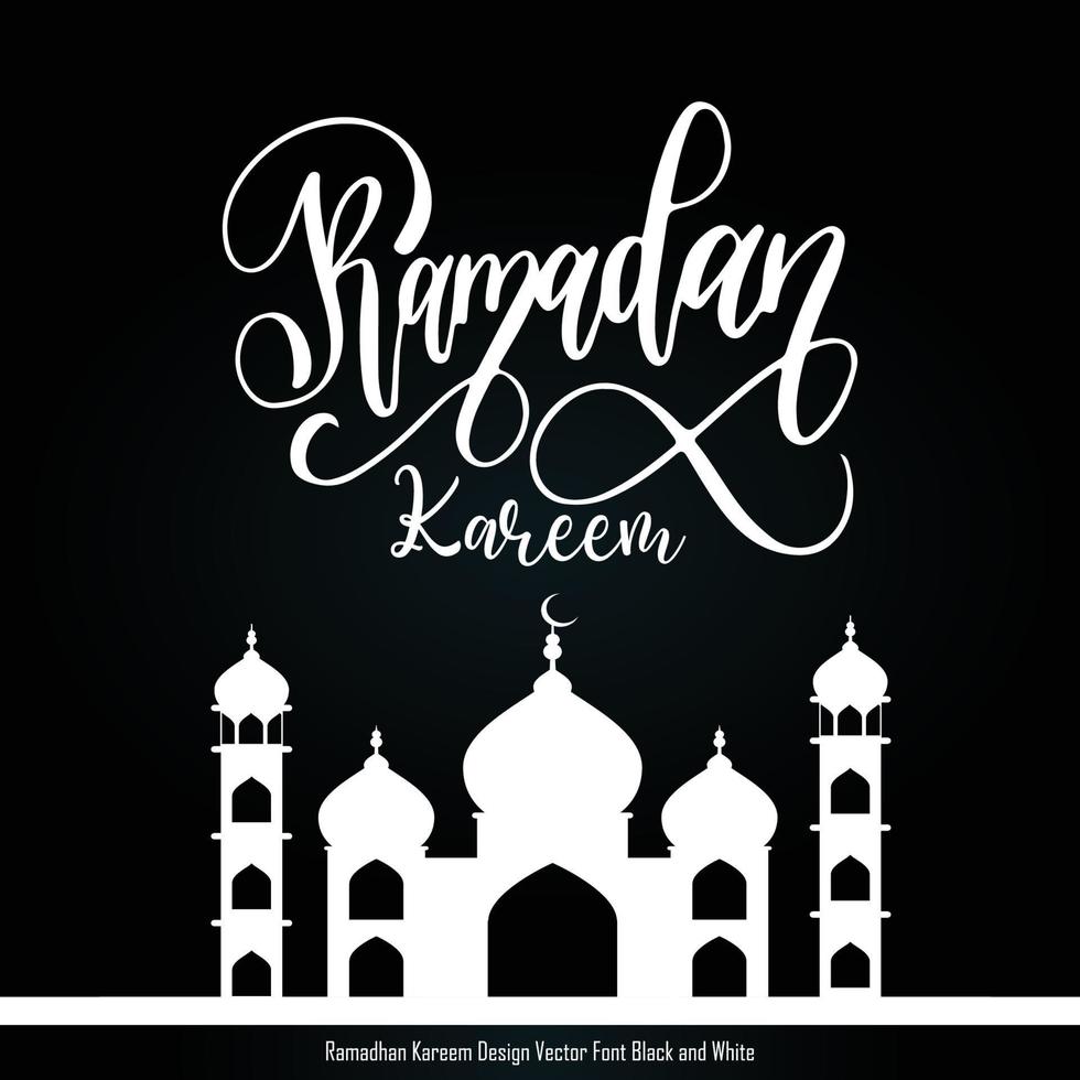 ramadhan kareem diseño vector negro blanco