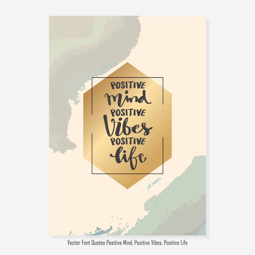 illustration quote type positive typography life mind lettering card text design vector