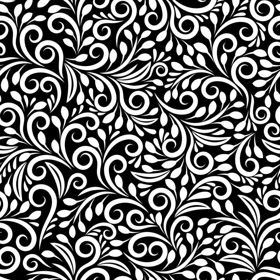 background pattern leaf seamless black illustration textile texture design  7530608 Vector Art at Vecteezy