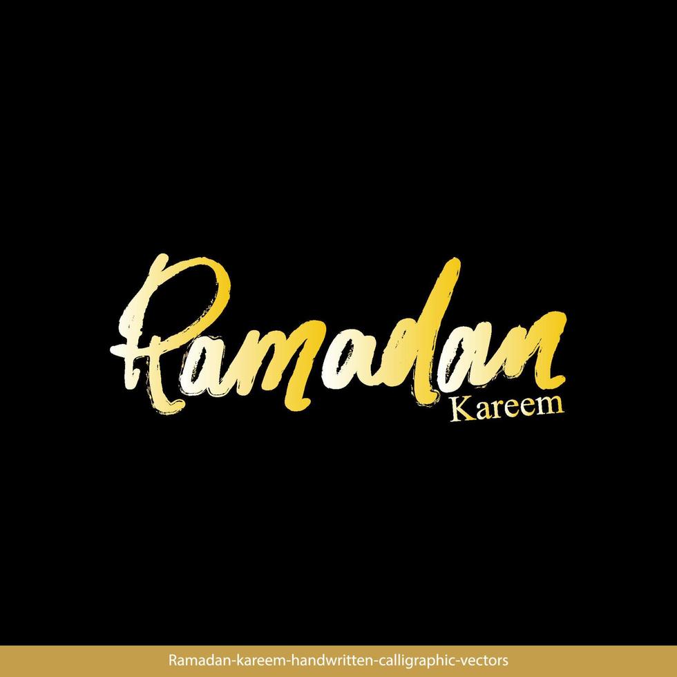Ramadan kareem handwritten calligraphic vectors