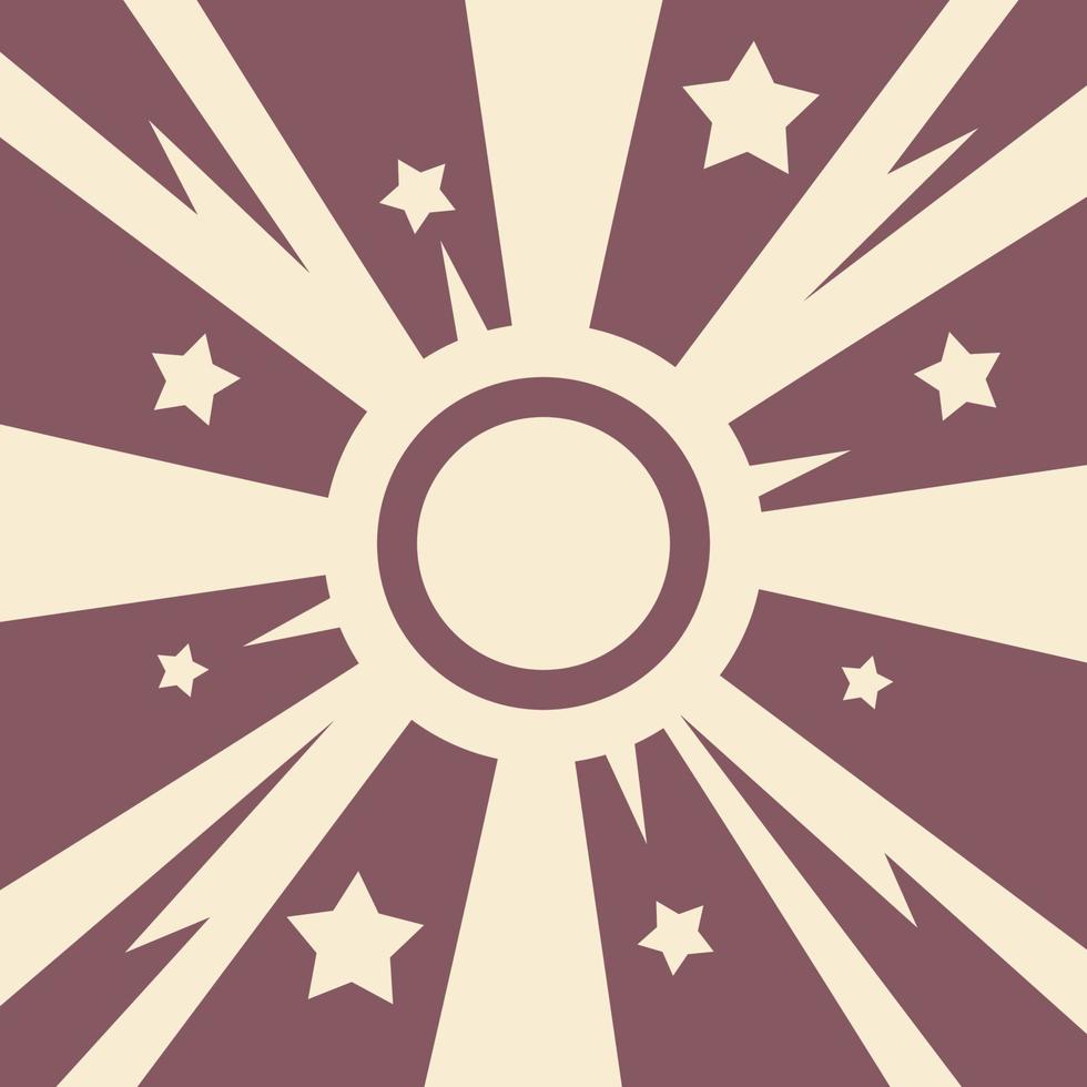 Comic sunburst background style vector