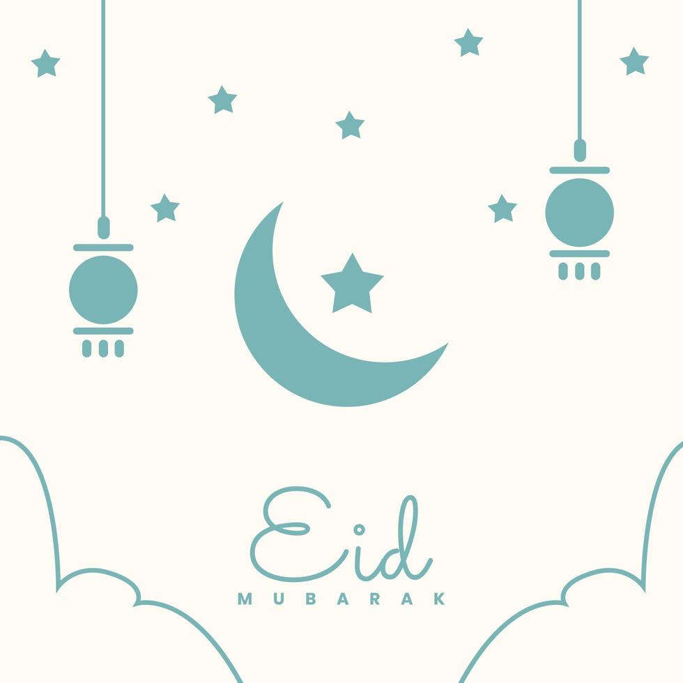 Eid mubarak template vector