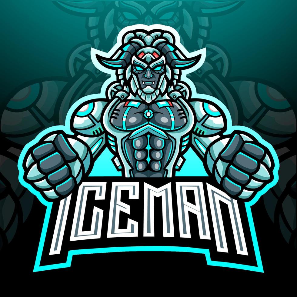 Yeti mecha esport logo mascot design vector