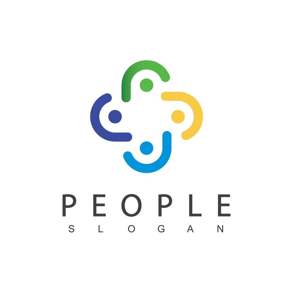 logotipo de cuidado de personas con símbolo más vector