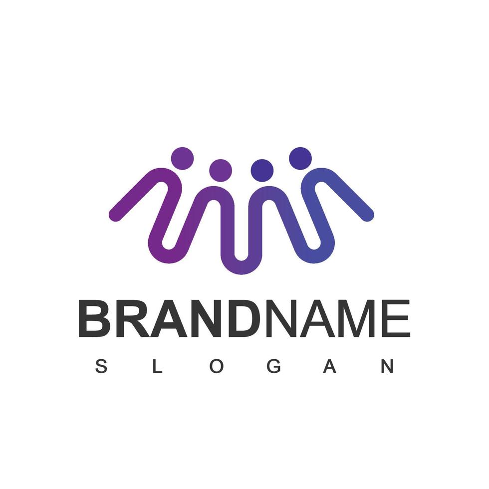 Flat People Logo Vector In Isolated White Background