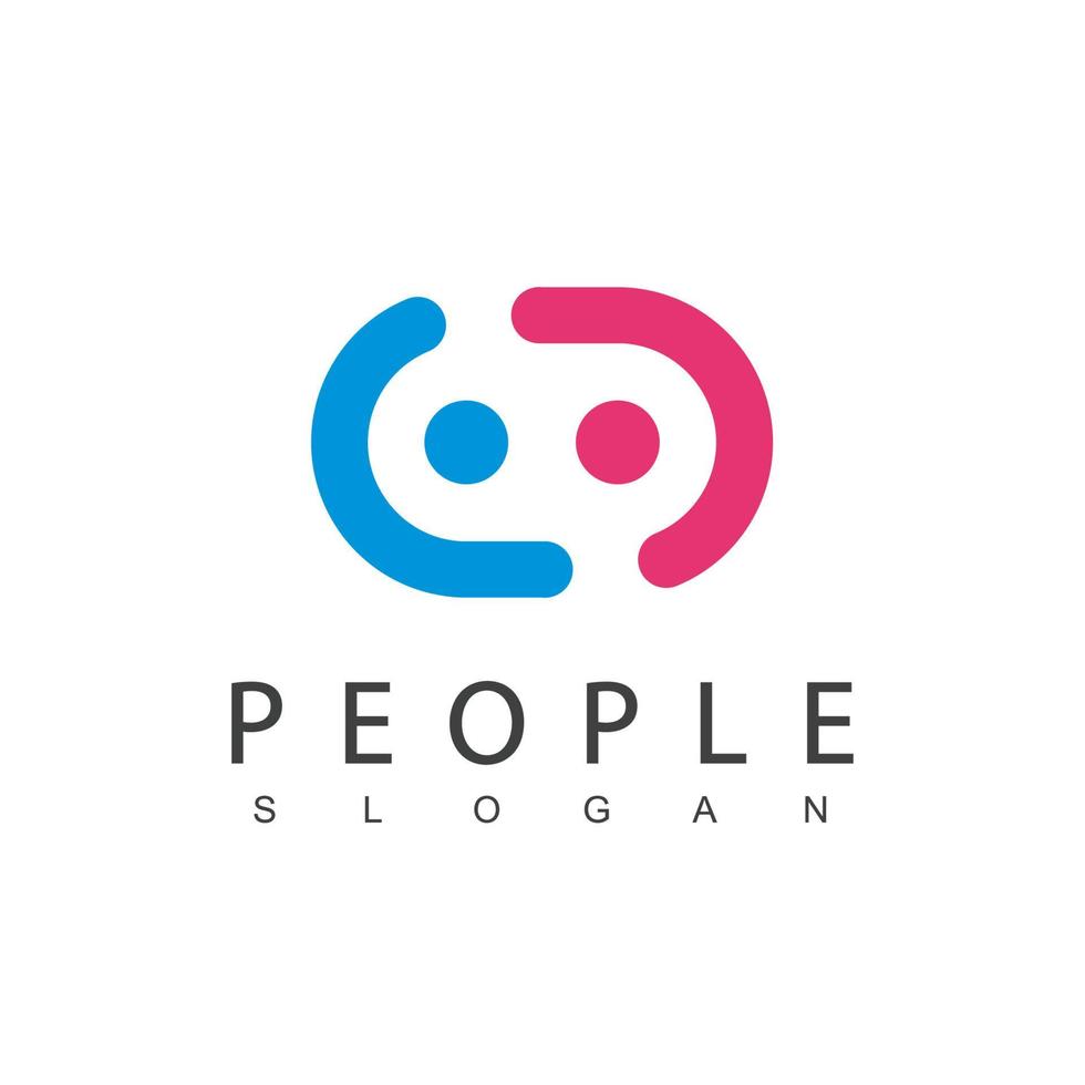 People Logo Vector In Isolated White Background