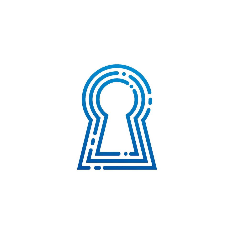 Secure Logo With Key Hole And  Fingerprint Symbol vector