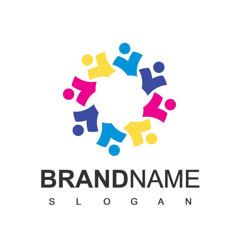 Flat People Logo Vector In Isolated White Background